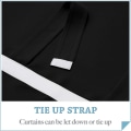 Miniatyrbilde 4 av 5: Dørgardiner Blackout - Selvklebende Tie Up Shades Vindusgardiner Lysblokkerende Isolerende Sidelys, B 66 x H 173 cm, 1 Panel, svart