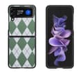 Geometriskt rombfodral kompatibelt med Samsung Galaxy Z Flip 4, PC-ram & Stötsäkert skydd i PU-läder