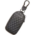 Pikkukuva 2 / 5: Auton avainkotelo, nahkainen avainkotelo, avainlaukku, avainrengas vetoketjulla, auton avainkotelo metallisella koukkulla, auton avainlompakko, unisex Black