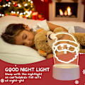 Miniatyrbilde 3 av 5: Jul 3D Nattlys LED Lampe USB Oppladbar Bordlampe Dekorativt Nattlys Nattlampe Soveromslamper Nattlys Style 2