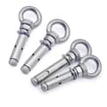 4-pack M6 x 60 mm expanderbara öglebultar i 304 rostfritt stål, lyftöglor för vägg-, murverks- och betonginstallation