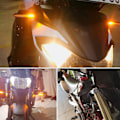 Miniatyrbillede 2 af 5: 2 stk. Universal LED Motorcykel Blinklys Motorcykel Blinklys Dagkørelys Motorcykel Blinkende Pære Sekventiel Modpart, Rav