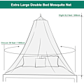 Miniatyrbilde 4 av 5: Myggnetting for seng, stor myggnetting insektbeskyttelse myggnetting anti-insektbeskyttelse, egnet for enkeltseng, dobbeltseng myggnetting (hvit)