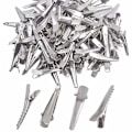 Pikkukuva 1 / 5: 30MM pienet alligaattorin hiuspidikkeet, 100 kappaletta hopeiset metalliset alligaattorin hiusneulat hampaat jouset krokotiilin hiuspidikkeet pidikkeet tarvikkeet 30MM