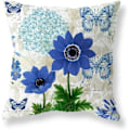 Miniatyrbild 3 av 5: Prydnadskuddar Överdrag 45 x 45 cm Blå Blommig Fjäril Kuddfodral 45 x 45 cm Mjuk Polyester Fyrkantig Prydnadskudde Fodral Set med 4