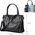 Miniatyrbilde 5 av 5: Dametass Crossbody Bag PU Lær Håndvesker Casual Shopper Bag Skulderveske Tote Bag Stor Kapasitet Negro