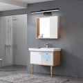 Miniatyrbillede 4 af 5: LED spejllampe til badeværelse, 180 graders roterende væglampe til badeværelse, aluminium Black/warm light 60cm