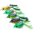 Miniatyrbillede 1 af 5: 5 stk. Topwater Frø Lokkemad, Frø Fiskelokkemad Bløde Fiskekroge, Hul Krop 3D Øjne Frø Lokkemad Ukrudtsfri Swimbait med Krog