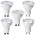 Miniatyrbilde 1 av 5: 5 stk. GU10 LED-pærer 6W (tilsvarer 60 W), kald hvit 6000K 500 lumen, Gu10 LED-pære 120° brede stråler, innfelt spotlight uten flimring, dimbar