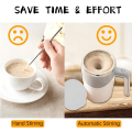 Miniatyrbillede 2 af 5: Genopladelig selvrørende krus, selvrørende kaffekrus automatisk magnetisk omrøring kaffekrus selvblandende kaffekrus roterende Brown