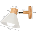 Miniatyrbillede 2 af 5: Moderne indendørs væglamper E27 Industrielle væglampe Justerbar trævæglampe Væglampe Dekoration til soveværelse Stue Korridor Cafe,Ø18cm,1PC