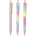 Pikkukuva 1 / 7: Kimaltelevat ruusukultaiset kuulakärkikynät, musta muste, keskikokoinen kärki 1 mm, lahjat ja toimistotarvikkeet Multicolor 3 PCS