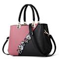 Miniatyrbillede 1 af 5: Dametasker Blomstermønster Crossbody Tasker Pom Pom Dekoration Håndtasker Tote Tasker til Damer Skuldertaske PU Læder rosa
