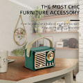 Pikkukuva 2 / 5: Retro Langaton Bluetooth-kaiutin - Kannettava Vintage Latautuva Mini-kaiutin Tehokkaalla Äänellä, USB/TF-kortti/AUX-tuki - Vihreä