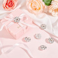 Miniatyrbilde 5 av 5: 10 stk 28MM Blomst Rhinestone Shank Knapper Krystall Sy På Knapper med 1 Hull og Flat Bakside, Rhinestone Snøfnugg Metallknapper C