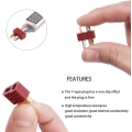 Miniatyrbillede 3 af 5: 20 Par Anti-Slip T-Stikkontakter til Han og Hun, Deans-Stil Han- og Hun-Stik med 1m Varmekrympe-Slange til RC ESC Batteri