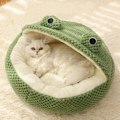 Miniatyrbilde 4 av 5: Kjæledyrseng Hundeseng Squishmallow Katteseng Frosk Katteseng Lang Plysj Vinter Høst Termisk Søt Sklisikker Kjæledyrseng Avtakbar Katteseng