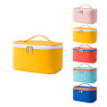 Miniatyrbillede 1 af 4: Kosmetisk taske makeup taske til pung pung rejse skønhed lynlås arrangør taske gaver, PU læder vaskbar vandtæt yellow 8.5inch x 5.5inch x 4.5inch