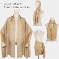 Miniatyrbild 4 av 5: Ladiery Chiffong Sjal och Wraps för Aftonklänningar, Mjuk Scarf Champagne Gold
