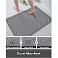 Miniatyrbilde 2 av 5: Rutete Badematte, Super Absorberende Sklisikker Badematter, Tynn Badematte, Maskinvaskbar Badematter Dark Gray 16" X 24"
