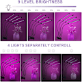 Miniatyrbillede 4 af 5: Vækstlys til Indendørs Planter, 80 LED'er Fuld Spektrum LED Plantevækstlys, 10 Dæmpningsniveauer & 4 Hoveder Vækstlampe med Timer Style 1