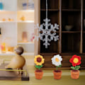 Miniatyrbillede 5 af 5: 3 stk. håndstrikkede blomsterpotter, færdige, håndlavede hæklede blomsterpotter, hæklede potteplanter, hæklet solsikkeblomstkurv style 1