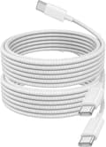 2-pack USB C till C laddningskabel 2M, flätad snabbladdningskabel för iPhone 17/16/15 Pro Max, iPad Pro, MacBook & Samsung-enheter