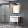 Miniatyrbillede 4 af 5: LED spejllampe til badeværelse, 180 graders roterende væglampe til badeværelse, aluminium Black/white light 40cm