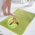 Miniatyrbillede 1 af 5: Hukommelsesskum Bademåtte Antislip Absorberende Super Blød Fløjl Badeværelsesmåtte Tæppe Super Vandabsorption Badeværelsesmåtte Tyk Badeværelsesmåtte Light Green 20 X 32 inch