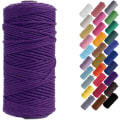 Miniatyrbild 1 av 5: Macramé-snöre, Bomullsrep, för Väggbonader, Växtupphängningar, DIY-hantverk, Heminredning, Presentinslagning 3mmx100m deep purple