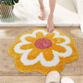 Miniatyrbilde 4 av 5: Blomster Badematte, Vakre Badematter, Ultra Myk Mikrofiber Badeteppe, Maskinvaskbar Blomsterteppe yellow