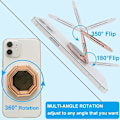Miniatyrbild 2 av 5: Mobiltelefonringhållare, Fällbart 360° Rotationsstativ för Skrivbord, Magnetisk Bilhållare, Metall Multi-vinkel