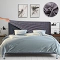 Miniatyrbild 2 av 5: Stretch Huvudgavelöverdrag Vadderat Huvudgavelöverdrag Tvättbart Dammsäkert Jacquard Skyddsöverdrag för Enkelsäng Dubbelsäng King Size-sängar (150-170 cm, Mörkgrå)
