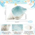 Miniatyrbild 2 av 5: Smyckestråg i keramik med snäckskalsform, Aqua Shell Smyckeskål Keramik Ring Örhänge Hållare Havstema Dekorativ Smyckeskål