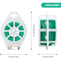 Miniatyrbild 2 av 4: 100m Mjuk Grön Trädgårdssnöre, Vridbara Växtbindare, Plastbelagd Tråd med Klippare green