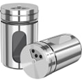 Miniatyrbillede 1 af 5: 2 stk. salt- og pebershaker, krydderidispenser-sæt med justerbare hældningshuller, elegant krydderi i rustfrit stål og glas