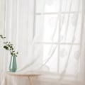Miniatyrbillede 2 af 5: Gardiner Gennemsigtig Voile Blomsterbroderi Øjet Gardiner Transparent Gardin 2 Stk Øjet Gardin Gardinpar Vinduesgardin Til Stue Soveværelse White 140*245cm