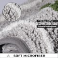 Miniatyrbilde 4 av 5: Badematte Antislipp Badteppe Ekstra Absorberende og Myk Mikrofiber Badeteppe for Dør, Bad og Soverom grey 24" X 16"