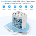 Miniatyrbild 4 av 5: 50W USB C-kontakt Snabbladdning 6-Port Multi USB-laddare Snabbladdningskontakt