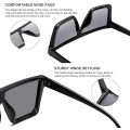 Miniatyrbillede 3 af 4: Oversize Firkantede Solbriller Mode Siamese Linse Stil Flad Top Shield Shades Unisex A