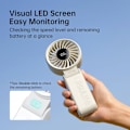 Miniatyrbild 4 av 5: Handhållen Fläkt Life7 – Ultimat Flexibilitet: Högeffektsmotor, LED-Display, 5000mAh Uppladdningsbar, 5 Hastigheter, Vikbar Design Gray