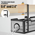 Miniatyrbillede 2 af 5: Kabelbakke til under skrivebord, sort, uden boring, klemme-montering, moderne, 34 cm