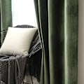 Miniatyrbillede 5 af 5: Fløjlsgardiner Olivengrøn Ekstra Lange Elegante Gardiner med Øjer, Mørklæggende Gardiner, til Klassisk Stue Soveværelse Indretning