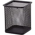 Miniatyrbilde 1 av 5: Firkantet pennholder i metall | Pennholderkube laget av metalltråd | Multifunksjonell mesh-kopp for kulepenn, svart