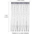 Miniatyrbillede 2 af 5: String Gardinpanel, Glitter Dør Væg Vindue Døråbninger Panel Flueskærm Frynser Rumdeler Persienner, Kvaster Bånd Silver gray