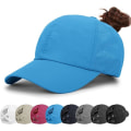Miniatyrbillede 1 af 5: Baseballkasket til kvinder, Ponytail Solhat, Golfkasketter til damer, Krydsjusterbare hatte sky blue
