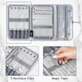 Miniatyrbillede 2 af 5: Smykke Rejse Organizer til Kvinder, Tangle Free Bærbar Læder Smykke Opbevaringsrulle Taske, til Halskæder, Ringe, Øreringe, Armbånd