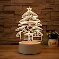Miniatyrbilde 1 av 5: Jul 3D Nattlys LED Lampe USB Oppladbar Bordlampe Dekorativt Nattlys Nattlampe Soveromslamper Nattlys Style 1