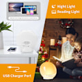 Miniatyrbilde 5 av 5: Soloppgang Vekkerklokker, Våkne Lys med Soloppgang/Solnedgang Simulering DFM Radio 7 Naturlig Lyd 11 Fargerik Atmosfære Lampe (Hvit)