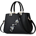 Miniatyrbillede 1 af 5: Dametasker Blomstermønster Crossbody Tasker Pom Pom Dekoration Håndtasker Tote Tasker til Damer Skuldertaske PU Læder negro